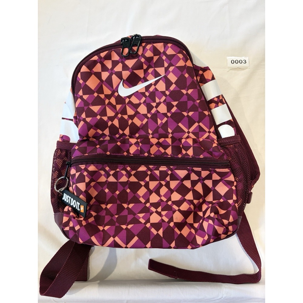 Nike Girls Brasilia JDI Mini Backpack Multi Color Geometric Just Do It Bag